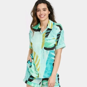 Stars Above-Floral  Print Simply Cool Short Sleeve Button-up Shirt